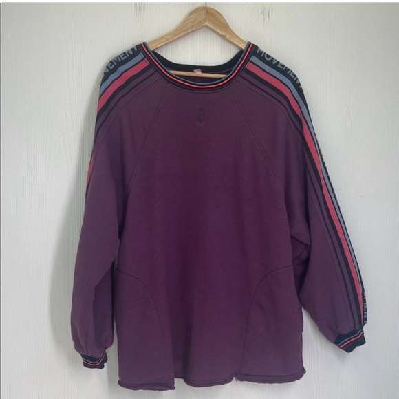 Free People - Birdie Pullover Black Tea Oversized Pocket Sweatshirt Size XS - Picture 11 of 12